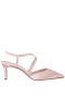 Women Nina Shoes Pumps | Nichele Pearl Rose Satin With Crystal Twist Mid-heel Slingback Pumps