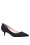Women Nina Shoes Pumps | Nina50 True Black Suedette Pointed-toe Kitten-heel Pumps