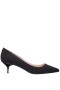 Women Nina Shoes Pumps | Nina50 True Black Suedette Pointed-toe Kitten-heel Pumps