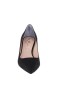 Women Nina Shoes Pumps | Nina50 True Black Suedette Pointed-toe Kitten-heel Pumps