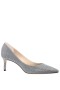 Women Nina Shoes Pumps | Nina60 Charcoal Metallic Textured Mid-heel Classic Pump