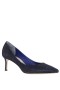 Women Nina Shoes Pumps | Nina60 Navy Metallic Textured Mid-heel Classic Pump