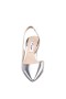 Women Nina Shoes Pumps | Nina60s Silver Metallic Glaze Mid-heel Slingback Pumps