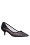 Women Nina Shoes Pumps | Sofie Black Mesh With Faceted Crystals Kitten-heel Pumps