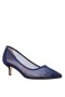 Women Nina Shoes Pumps | Sofie New Navy Mesh With Faceted Crystals Kitten-heel Pumps