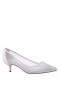 Women Nina Shoes Pumps | Sofie True Silver Mesh With Faceted Crystals Kitten-heel Pumps