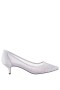 Women Nina Shoes Pumps | Sofie True Silver Mesh With Faceted Crystals Kitten-heel Pumps