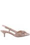 Women Nina Shoes Pumps | Stella Taupe Reflective Suedette Slingback Pumps On A Kitten-heel With Knot Detail