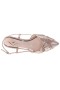 Women Nina Shoes Pumps | Stella Taupe Reflective Suedette Slingback Pumps On A Kitten-heel With Knot Detail