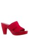 Women Nina Shoes Retro Shoes | Casino Poppy Red Slip On High-heel Platform Sandals