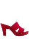 Women Nina Shoes Retro Shoes | Casino Poppy Red Slip On High-heel Platform Sandals