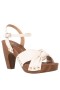 Women Nina Shoes Retro Shoes | Pop Antique White Ankle Strap High-heel Platform Sandals
