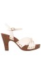 Women Nina Shoes Retro Shoes | Pop Antique White Ankle Strap High-heel Platform Sandals