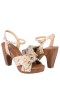 Women Nina Shoes Retro Shoes | Pop Beige Ankle Strap High-heel Platform Sandals