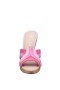 Women Nina Shoes Retro Shoes | Raina Barbie Pink Slide Sandal On A Wooden Bottom
