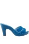 Women Nina Shoes Retro Shoes | Vibe Cobalt Blue Slide Sandal On A Platform Bottom