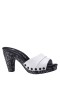 Women Nina Shoes Retro Shoes | Vibe2 White Slide Sandal On A Platform Bottom