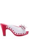 Women Nina Shoes Retro Shoes | Vyvian White Bow Slide On A Platform Bottom