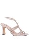 Women Nina Shoes Sandals | Abel Platino Metallic Foil With Clear Crystals & Elastic Ankle Loop Sandals