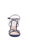 Women Nina Shoes Sandals | Anna New Navy Satin With Crystals Mid-heel Strappy Sandals
