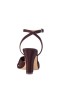 Women Nina Shoes Sandals | Ashley Chocolate Satin Block-heel Sandals With Twist-front And Ankle Strap