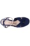 Women Nina Shoes Sandals | Ashley New Navy Satin Block-heel Sandals With Twist-front And Ankle Strap