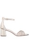 Women Nina Shoes Sandals | Brooke Platino Metallic Foil Block-heel Sandals With Ankle-straps And Crystal Bands