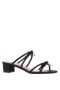 Women Nina Shoes Sandals | Gaby Black Satin With Bows On A Block-heel Slide