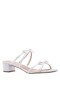 Women Nina Shoes Sandals | Gaby Ivory Satin With Bows On A Block-heel Slide