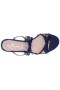 Women Nina Shoes Sandals | Gaby New Navy Satin With Bows On A Block-heel Slide