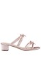 Women Nina Shoes Sandals | Gaby Pearl Rose Satin With Bows On A Block-heel Slide