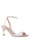Women Nina Shoes Sandals | Laurena Nude Textured Metallic Mid-heel Sandals With Ankle-strap