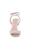 Women Nina Shoes Sandals | Laurena Nude Textured Metallic Mid-heel Sandals With Ankle-strap