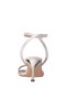 Women Nina Shoes Sandals | Laurena Nude Textured Metallic Mid-heel Sandals With Ankle-strap