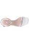 Women Nina Shoes Sandals | Leidy White Satin Sandals With Rhinestone Embellishment And Ankle-strap