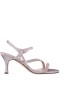 Women Nina Shoes Sandals | Lizelle Icy Pink Textured Metallic Foil Mid-heel Sandals With Pink Crystal Bands