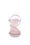 Women Nina Shoes Sandals | Lizelle Icy Pink Textured Metallic Foil Mid-heel Sandals With Pink Crystal Bands