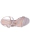 Women Nina Shoes Sandals | Lizelle Icy Pink Textured Metallic Foil Mid-heel Sandals With Pink Crystal Bands