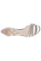Women Nina Shoes Sandals | Nagida Silver Metallic Textured Block-heel Sandal