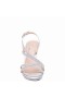 Women Nina Shoes Sandals | Nerice Silver Crystal Mid-heel Platform Dress Sandal
