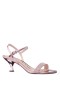 Women Nina Shoes Sandals | Neryssa Icy Pink Metallic Foil With Pink Crystal Band Kitten-heel Sandals With Ankle-strap
