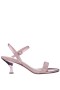 Women Nina Shoes Sandals | Neryssa Icy Pink Metallic Foil With Pink Crystal Band Kitten-heel Sandals With Ankle-strap