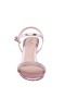 Women Nina Shoes Sandals | Neryssa Icy Pink Metallic Foil With Pink Crystal Band Kitten-heel Sandals With Ankle-strap