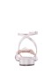 Women Nina Shoes Sandals | Sulma Ivory Satin Block-heel Flat Sandals With Ankle-strap