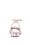 Women Nina Shoes Sandals | Sulma Platino Metallic Suedette Block-heel Flat Sandals With Ankle-strap