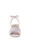 Women Nina Shoes Sandals | Sulma Silver Metallic Suedette Block-heel Flat Sandals With Ankle-strap