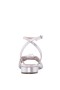 Women Nina Shoes Sandals | Sulma Silver Metallic Suedette Block-heel Flat Sandals With Ankle-strap