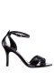 Women Nina Shoes Sandals | Venus Black Patent Leatherette High-heel Sandals With Ankle-strap