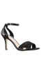 Women Nina Shoes Sandals | Venus Black Satin High-heel Sandals With Ankle-strap
