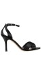 Women Nina Shoes Sandals | Venus Black Satin High-heel Sandals With Ankle-strap